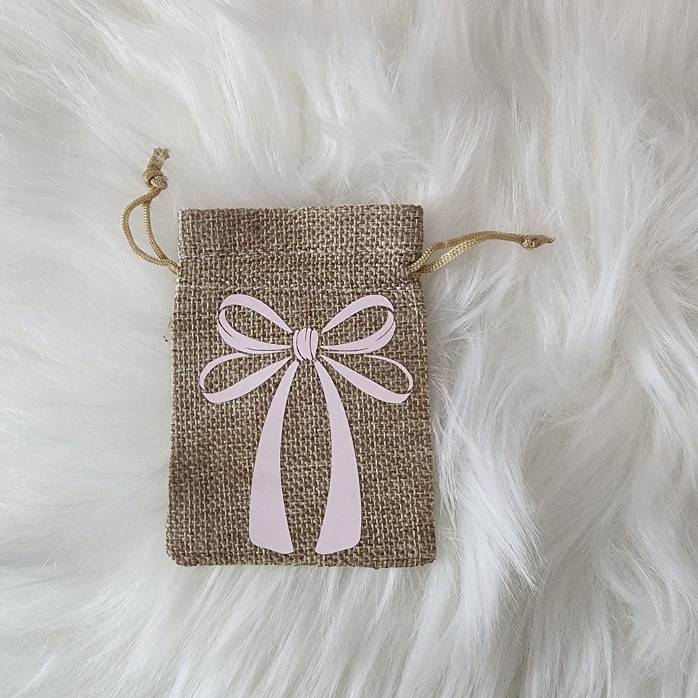 Gift Jewely Treat Bags with Pink Bows Ribbons Set - Picture 7 of 9